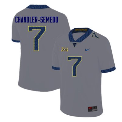 Men's West Virginia Mountaineers NCAA #7 Josh Chandler-Semedo Gray Authentic Nike Stitched College Football Jersey FU15A57KL